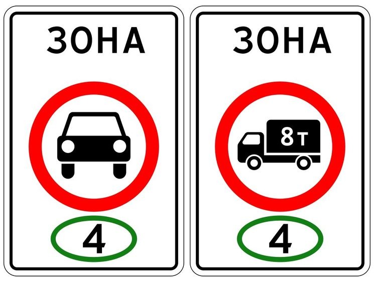 Новый знак «Зона с ограничением экологического класса механических транспортных средств» для Евро-0, -1, -2